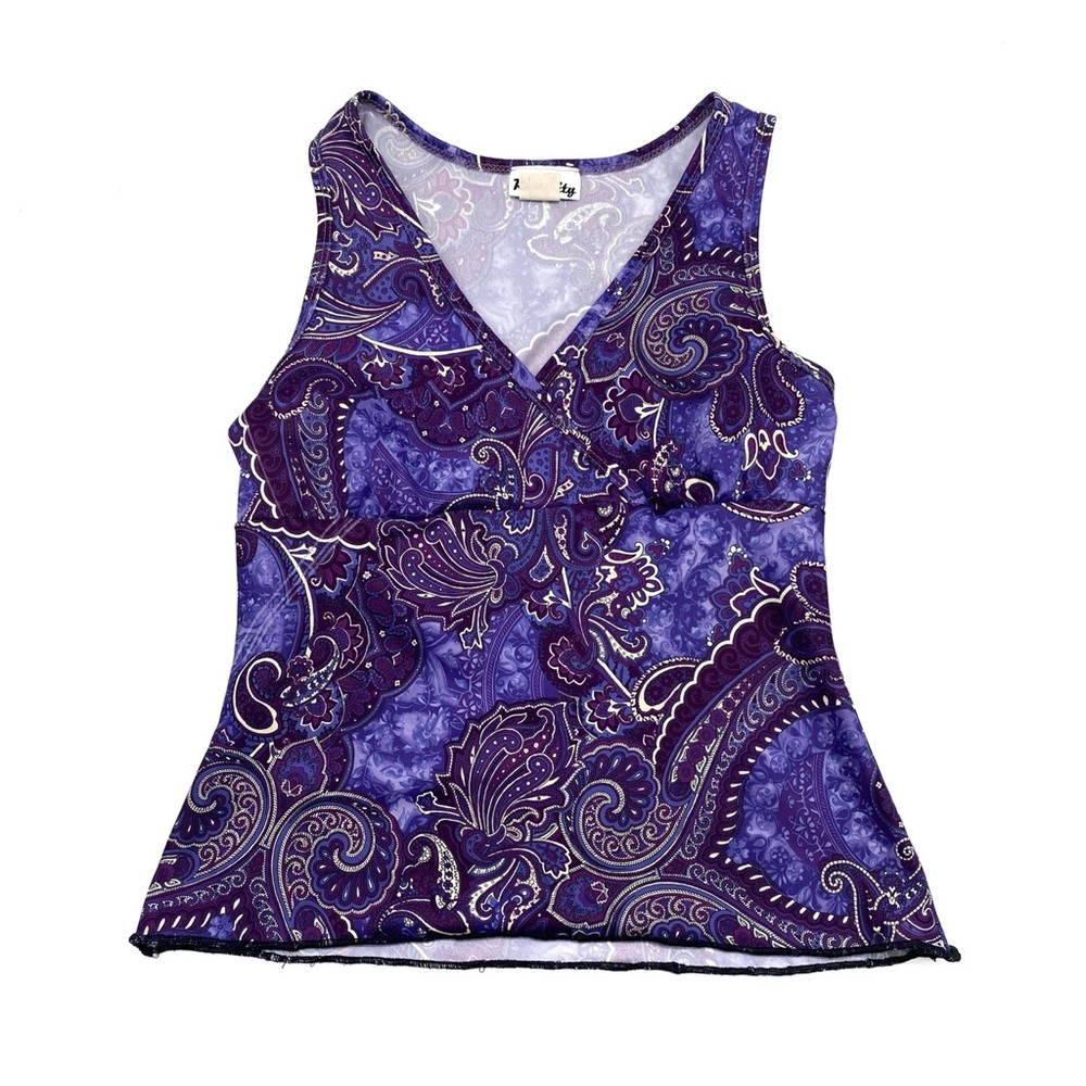 Vintage 90s / y2k purple paisley print top